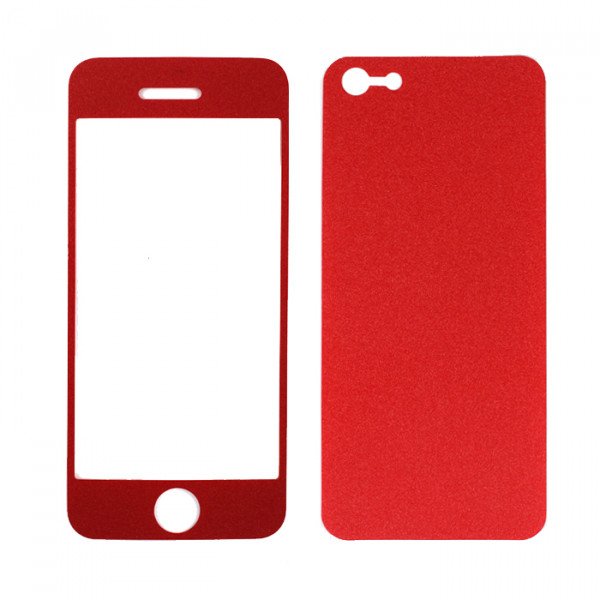 Wholesale iPhone 5 Color Front & Back Screen Protector (Red)